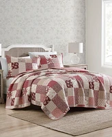 Laura Ashley Celina Patchwork Cotton Reversible -Piece Quilt Set