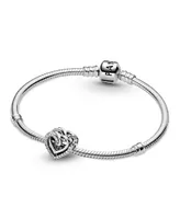 Pandora Cubic Zirconia Sparkling Entwined Hearts Charm