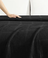 Kenneth Cole New York Essentials Waffle Grid Cotton Dobby Blanket