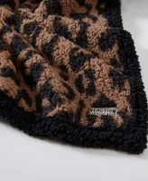 Kenneth Cole Reaction Hudson Leopard Sherpa Throw, 60" x 50"