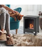 Homcom Freestanding Ethanol Fireplace Stove, Burns up to 3 Hours, Black