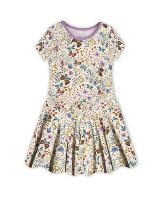 Mightly Girls Toddler Fair Trade Organic Cotton Short Sleeve Drop Waist Dress