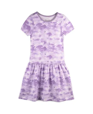 Mightly Toddler Girls Fair Trade Organic Cotton Short Sleeve Drop Waist Dress