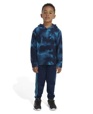 adidas Toddler Boys Printed Microfleece Pullover Hoodie and Jogger Pants, 2 Piece Set