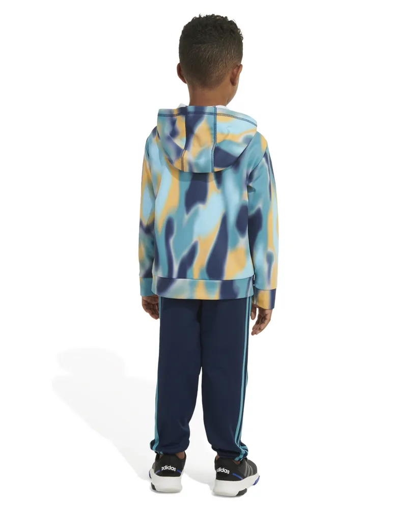 adidas Little Boys Printed Polyester Fleece Pullover Hoodie and Jogger Pants, 2 Piece Set