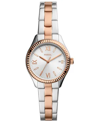 Fossil Women's Rye Three-Hand Date Two-Tone Stainless Steel Watch, 30mm - Two