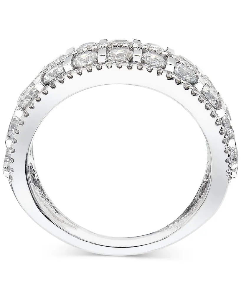 Diamond Double Row Anniversary Ring (2 ct. t.w.) in 14k White Gold