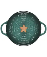 Le Creuset Stoneware Noel Mini Cocotte with Gold Star Knob, 24 oz.