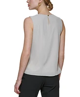 Calvin Klein Sleeveless Pleated Blouse