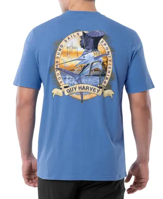 Guy Harvey Men's Southbound Sails Sportfishing Logo Graphic Pocket T-Shirt