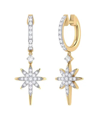 LuvMyJewelry Twinkle Star Design Sterling Silver Diamond Hoop Women Earring