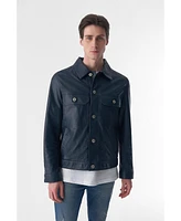 Furniq Uk Men's Genuine Leather Trucker Jacket