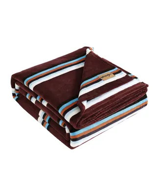 Wrangler Western Saddle Stripe Ultra Soft Plush Blanket