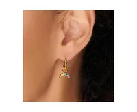 Women's 14K Gold Plated Earrings Rainbow Hoops