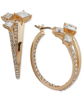Karl Lagerfeld Paris Small Crystal Split-Hoop Earrings, 0.87"