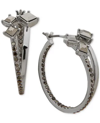 Karl Lagerfeld Paris Small Crystal Split-Hoop Earrings, 0.87"