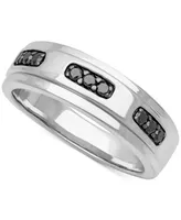 Men's Black Diamond Band (1/4 ct. t.w.) in Sterling Silver