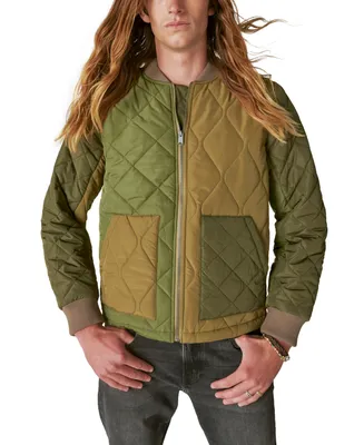 Lucky Brand Men's Patchwork Quilted Bomber Jacket