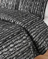 Intelligent Design Naomi Metallic Print Faux Fur 3 Piece Duvet Cover Set, Full/Queen