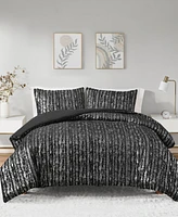 Intelligent Design Naomi Metallic Print Faux Fur Piece Duvet Cover Set