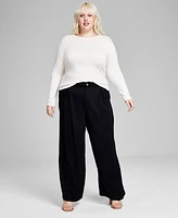 And Now This Trendy Plus Easy Wide-Leg Trousers