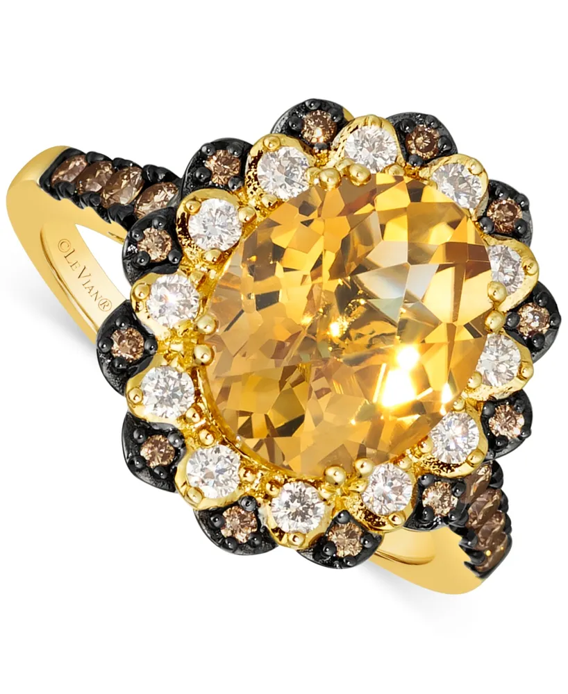 Le Vian Cinnamon Citrine (3-1/4 ct. t.w.) & Diamond (1/2 ct. t.w.) Halo Ring in 14k Gold