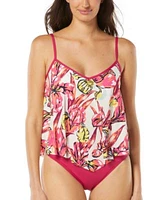 Carmen Marc Valvo Womens Flyaway Tankini Top Ruched Bikini Bottoms