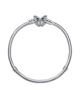 Pandora Moments Cubic Zirconia Butterfly Clasp Snake Chain Bracelet