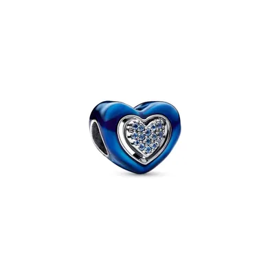 Pandora Crystals Blue Spinnable Heart Charm