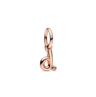 Pandora 14k Rose Gold-Plated Script Alphabet Dangle Charm - Rose Gold