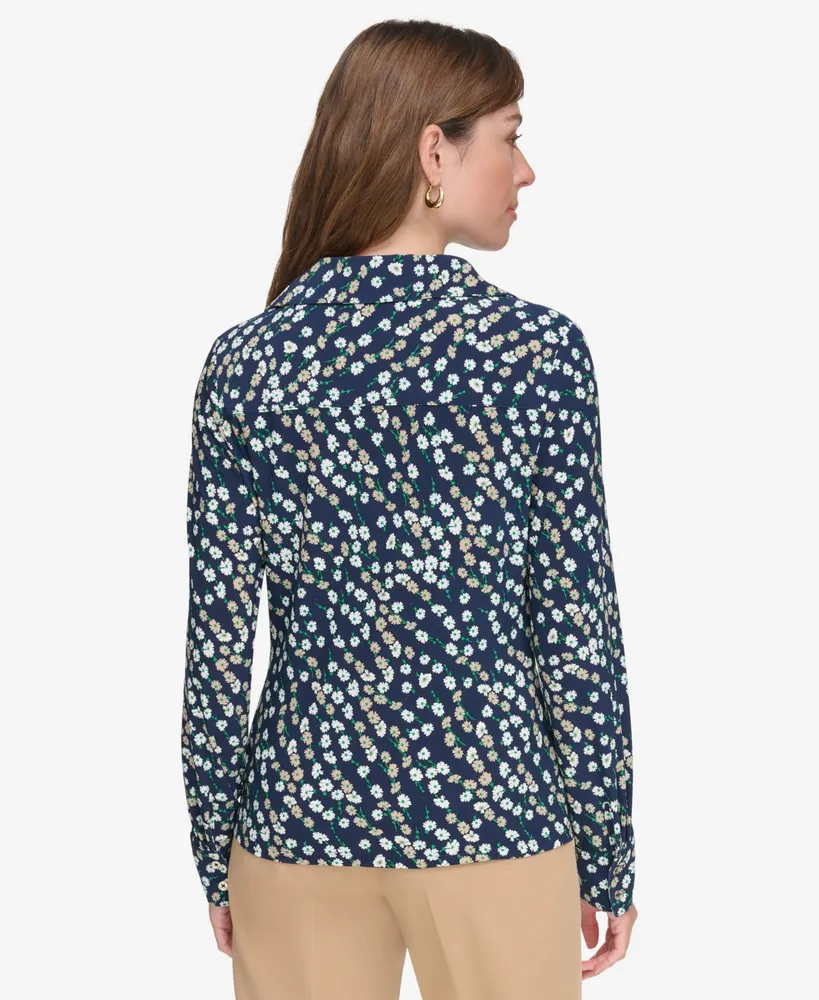Tommy Hilfiger Women's Printed Button-Front Blouse