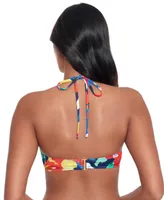 Lauren Ralph Women's Printed V-Wire Bandeau Bikini Top