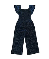 Trixxi Big Girls Short Sleeve Velvet Shine Jumpsuit