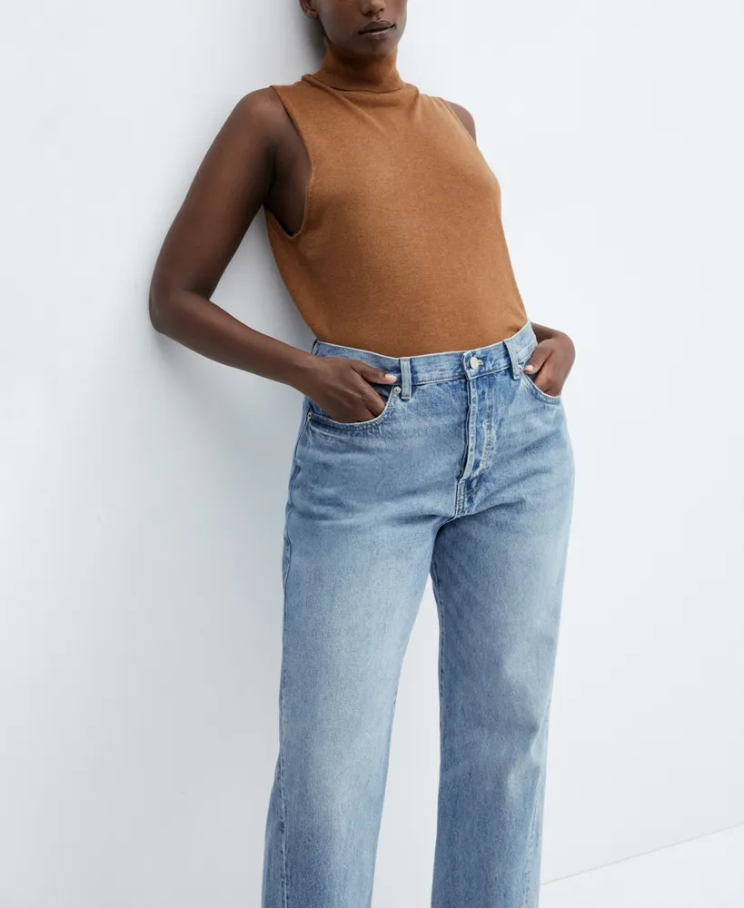 Mango Women's Forward Seams Straight Jeans