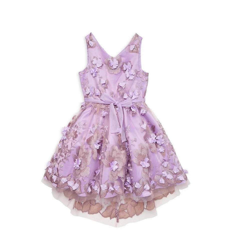 Christian Siriano Big Girls Sleeveless Party Dress with Floral Embroidery