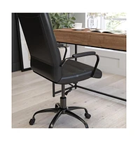Milano Contemporary Mid-Back Home Office Chair With Padded Arms