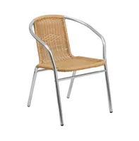 Commercial Aluminum/Rattan Restaurant Dining Stack Chair