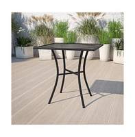 Emma+Oliver Commercial Grade 28" Square Colorful Metal Garden Patio Table