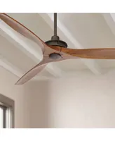 52" Windspun Rustic Farmhouse 3 Blade Indoor Ceiling Fan with Remote Control Oil Rubbed Bronze Brown Walnut Solid Wood for Living Kitchen House Bedroo