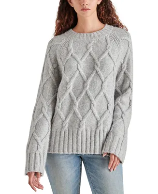 Ayla Cable Knit Zip Mock Neck Pullover Purple – Broadway in Stanley