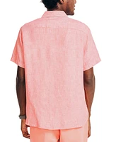 Nautica Men's Classic-Fit Solid Linen Short-Sleeve Shirt