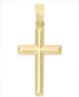 Tube Cross Pendant in 14k Gold