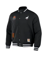 Men's Nba x Staple Black Distressed Phoenix Suns My City Full-Snap Varsity Jacket