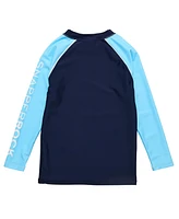 Navy Lt Blue Sleeve Ls Rash Guard Top