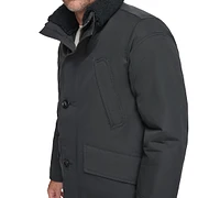 Marc New York Men's Wittstock Insulated Full-Zip Waxed Parka with Removable Fleece Trim