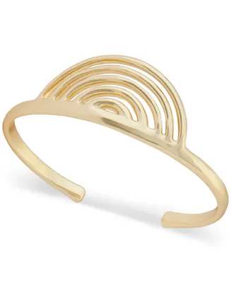 Lucky Brand Gold-Tone Openwork Half Circle Cuff Bracelet