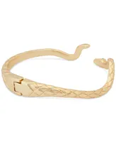 Lucky Brand Gold-Tone Jet Pave Snake Cuff Bracelet