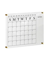 Martha Stewart Grayson Acrylic Wall Calendar with Notes with Dry Erase Marker and Mounting Hardware