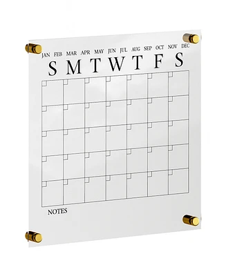 Martha Stewart Grayson Acrylic Dry Erase Wall Calendar with Dry Erase Marker and Mounting Hardware