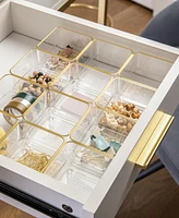 Martha Stewart Kerry 12 Piece Plastic Stackable Office Desk Drawer Organizers Set, 3" x 3"